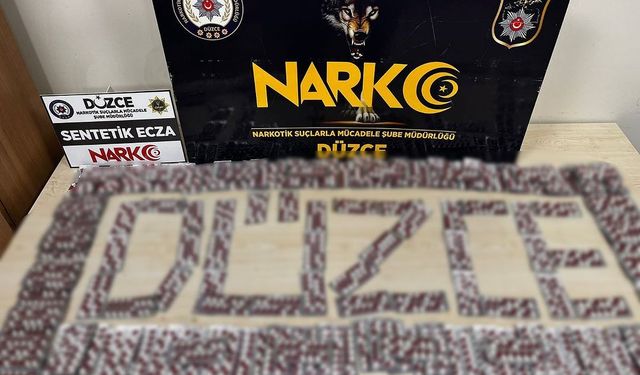 DÜZCE'DE 2240 ADET SENTETİK ECZA MALZEMESİ ELE GEÇİRİLDİ